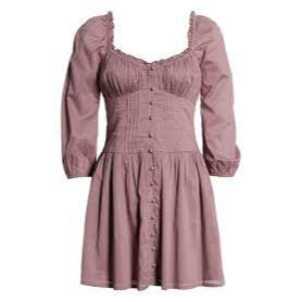 NWT BDG Urban Outfitters Lydia 3/4 Sleeve Corsetry Mini Dress, size X-Small - Picture 3 of 10
